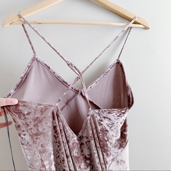 NWT Privacy Please • Raymore Crushed Velvet‎ Open Back Mini Dress, Dusty Rose, S - Picture 7 of 12